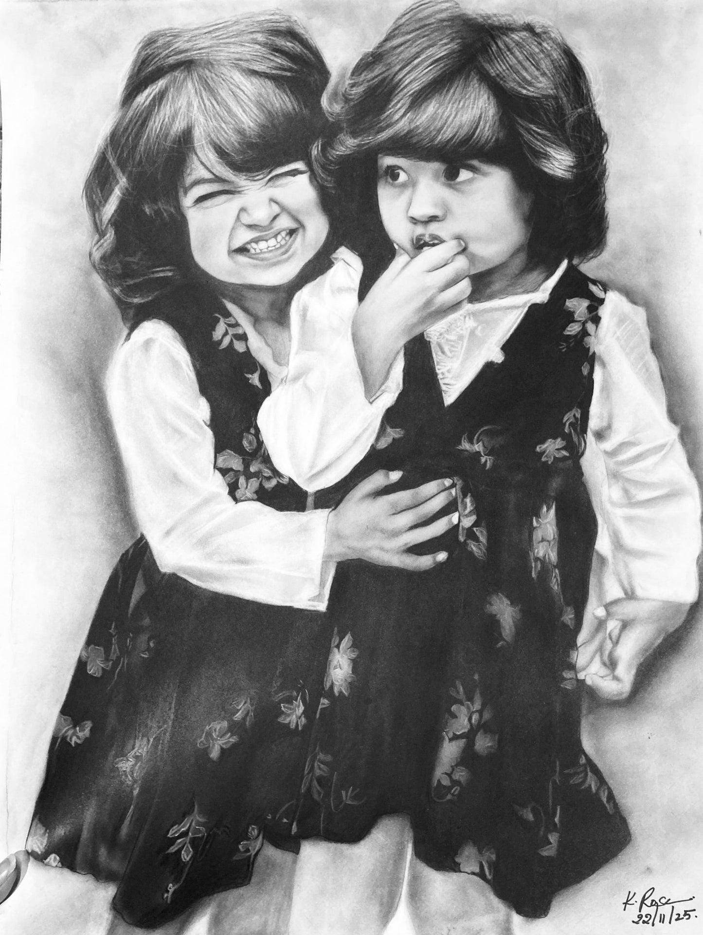 π Innocent Moments β Kids Pencil Portrait