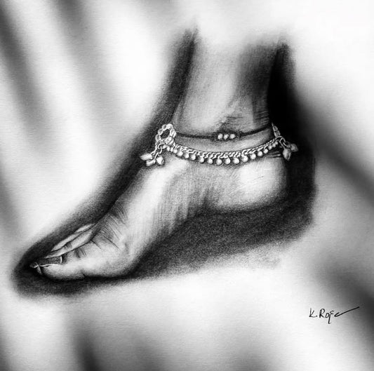 👣 Tiny Steps – Baby Feet Pencil Art